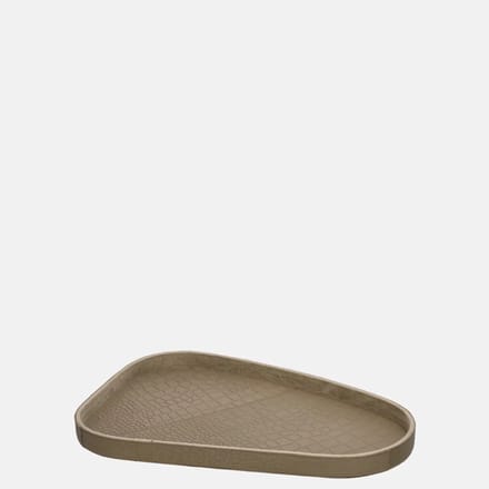 Chamada Sophie leren dienblad organisch croco M taupe