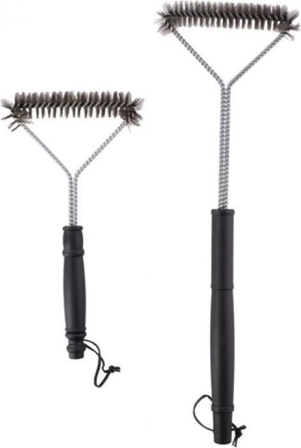 BBQ Collection Grillborstel - RVS - Zwart - 2 Stuks