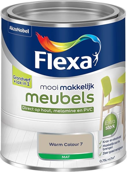 Flexa - Mooi Makkelijk Meubels Mat - Warm Colour 7 - Mengverf - 750 Ml