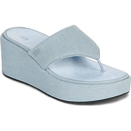 FitFlop Platfforms Denim Wedge Toe-Post Sandals Dames Sandalen - Light Denim