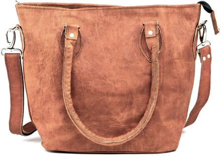 Tote Shopper Tas ECHT LEER Urban Chique “Arica’ 45 × 32 × 16 cm - OnceDoce®- model 0523