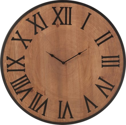J-Line klok Nue - mdf/ijzer - naturel - large - Ø 60 cm