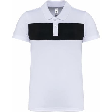 PROACT® Kinderpolo korte mouwen PA494 - White / Black - 10/12 years (10/12 ans)
