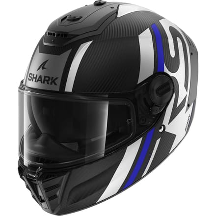 Shark Spartan RS Carbon Shawn Mat Carbon Blauw Zilver DBS Integraalhelm L