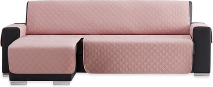 Duo quilt Chaise Longue Links - Bankbeschermer - 280cm breed - Roze - OekoTex keurmerk