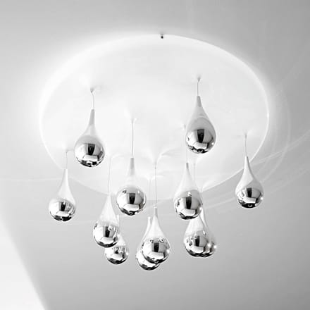 Sil-Lux Plafondlamp Pioggia, wit, chroom, Ø 50 cm H 33 cm