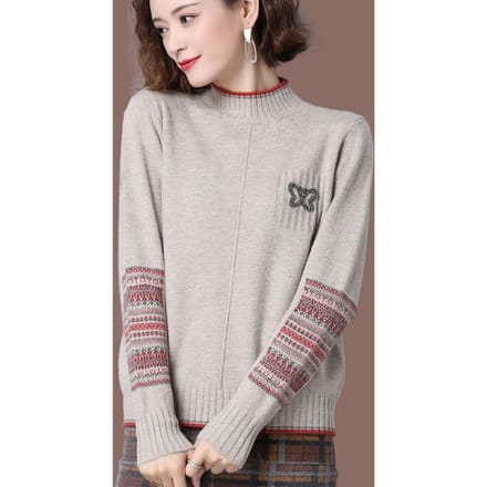 Dames Trui Verdikt Halfhoge Kraag Winter Onderjas Losse Bovenkleding 3XL gray