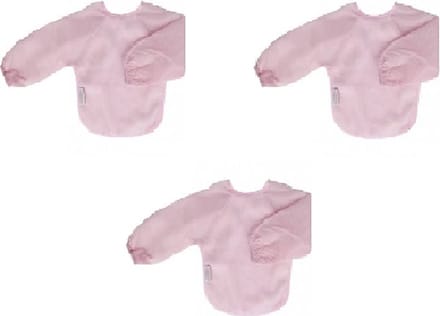 Silly Billyz Fleece Small Longsleeve Bibs Antique Pink 3 Stuks