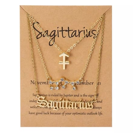 Sagittarius - Boogschutter Zodiac Kettingen Set - Verguld - 3 Stuks - EmmyRovi