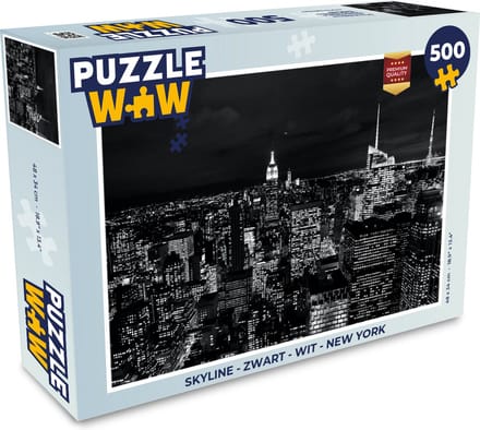 Puzzel Skyline - Zwart - Wit - New York - Amerika - Legpuzzel - Puzzel 500 stukjes