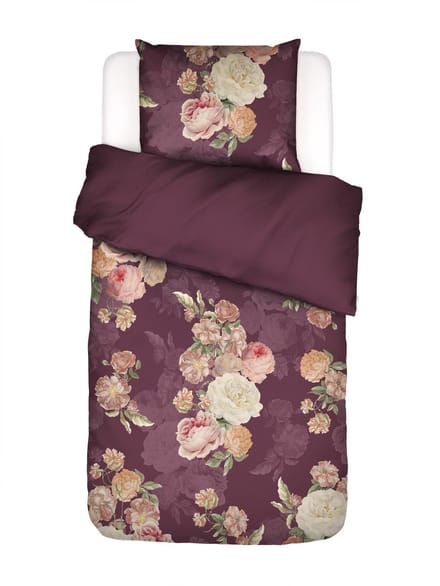 Essenza Orianna Dekbedovertrek Biologisch Katoensatijn Mauve wine - Eenpersoons – 140x200/220 cm