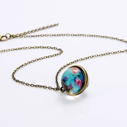 Koperkleurige ketting met Space Bol