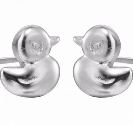Oorbellen- Eendje- Verzilverd- Charme Bijoux
