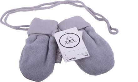 Wanten Baby met Touwtje - Micro Fleece - 0-1j - Licht Grijs
