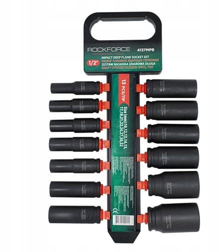 Rockforce RF-4137MPB - Set - 13-delige Doppenset - Lang Sockets - Chroom-Molybdeen Staal