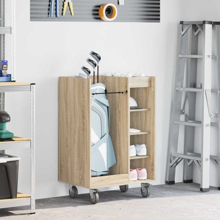 vidaXL Golfkast met wiel Effen Sonoma Eiken 65 x 45 x 98 cm