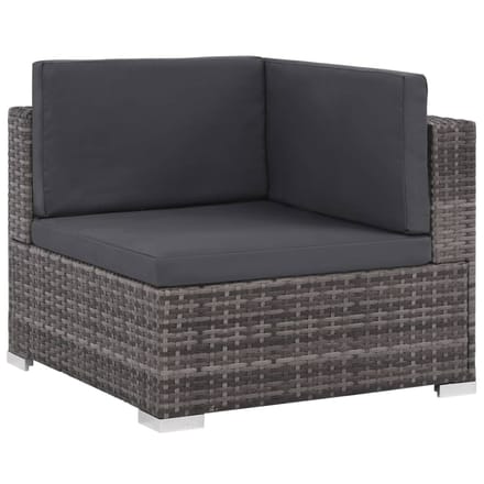 vidaXL - 6-delige - Loungeset - met - kussens - poly - rattan - grijs