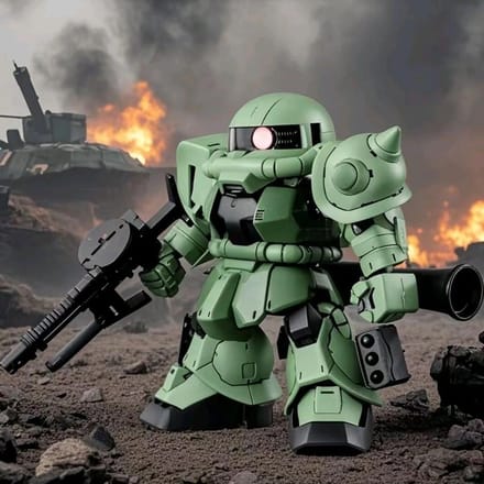 Jeu de Modèle d'Assemblage Mignon Zaku II Version Production de Masse Version Q Robot Mobile Suit Kit de Modèle pour 8 Ans et Plus Cadeau black