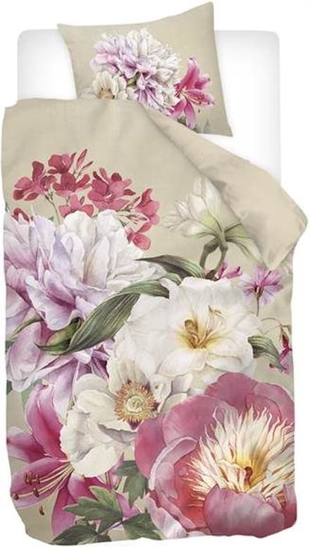 Snoozing Roosmarijn Dekbedovertrek - Eenpersoons - 140x200/220 cm - Zand