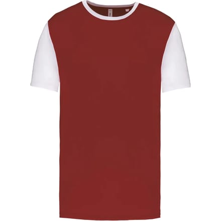Tweekleurig herenshirt jersey met korte mouwen 'Proact' Garnet/White - S