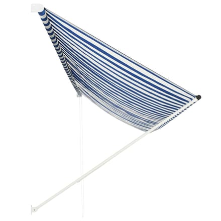 vidaXL - Luifel - uittrekbaar - 400x150 - cm - blauw - en - wit
