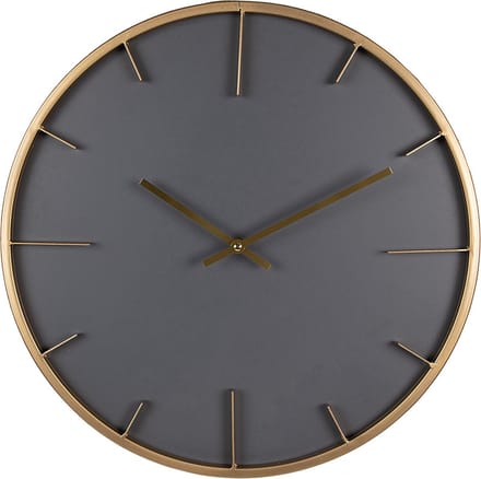 Clayre & Eef Wandklok Ø 45 cm Grijs MDF