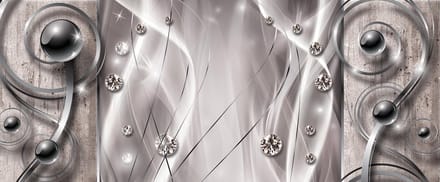 Silver Grey Black Abstract Modern Art Photo Wallcovering