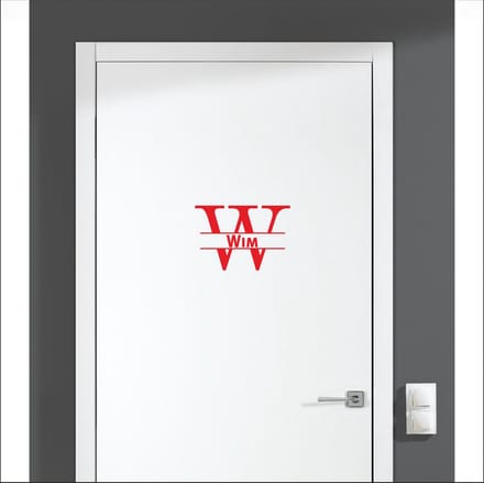 Deursticker Met Naam -  Wim - Rood