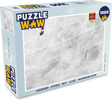 Puzzel Marmer - Steen - Wit - Luxe - Marmerlook - Legpuzzel - Puzzel 1000 stukjes volwassenen