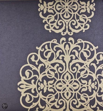 Dutch Wallcoverings Dessin - Blauw/goud