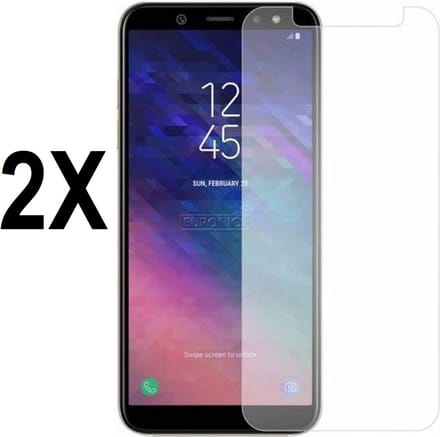 Screenz®- Screenprotector geschikt voor Samsung Galaxy A6 Plus 2018 - Tempered glass Screen Protector - Screenprotector met opening voor camera - 2 stuks