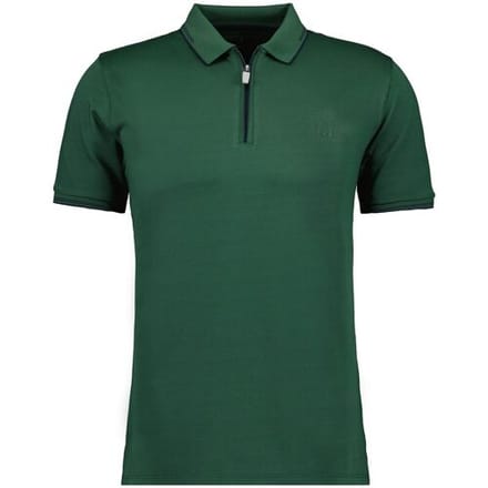 Ragman Polo Zipper Tipping Keep Dry Finish Donker Groen / male