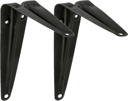 AMIG Plankdrager/planksteun van metaal - 2x - gelakt zwart - 150 x 125 mm