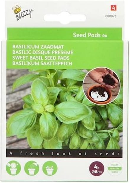 Buzzy zaden - Seedpads Basilicum 4 st
