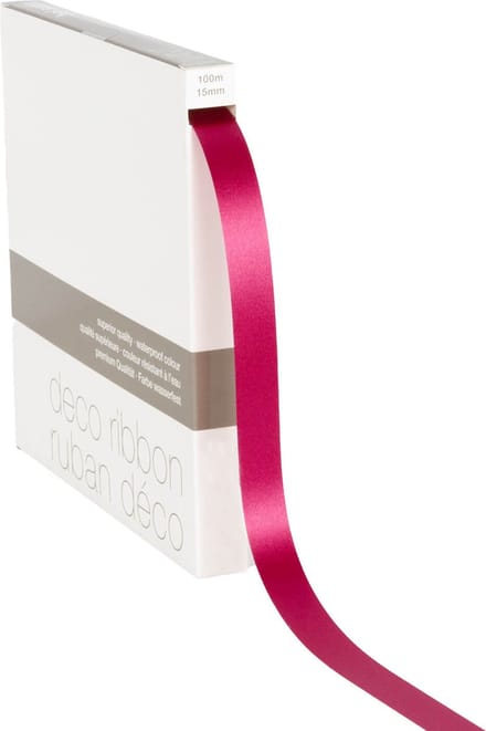 Lint satijn Fuchsia MEDIUM (15mm x 100m)