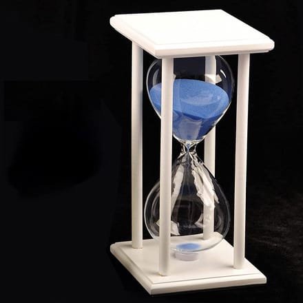 Zandloper Timer - Zandklok - Koken Spelen - Houten Frame - 15 30 45 60 Min - Blauw