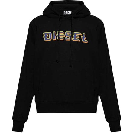 Diesel Mannen Pixel Logo Hoodie (Zwart)