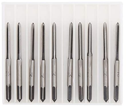 Dailygoods- Tapset M2 - Koolstofstaal - Handmatige Rechte Groeven - 10 Stuks - Slagvast - Hittebehandeld - Draadkronen