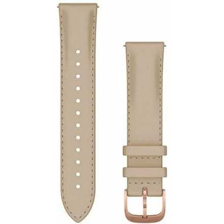 Garmin Quick Release Horlogebandje - Italiaans Leer - 20mm Polsbandje - Wearablebandje - Lichtbruin / Rose Goud