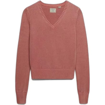 Dames V-hals T-shirt verwasht Superdry