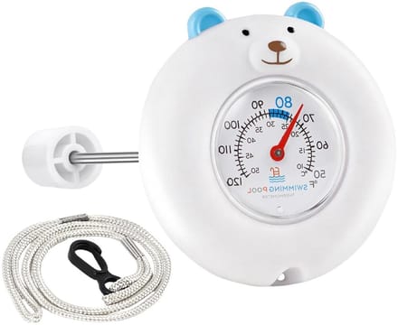 Zwembadthermometer Beer - Drijvende meter - Temperatuur meten - Groot display - 17.5 cm - Wit