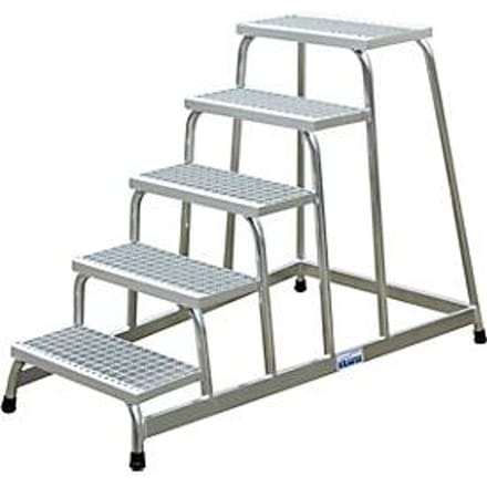 Montageopstapje, met aluminium roostertreden, 5 treden
