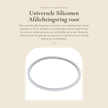 Dailygoods - Universele Siliconen Afdichtingsring voor Snelkookpan 18 cm