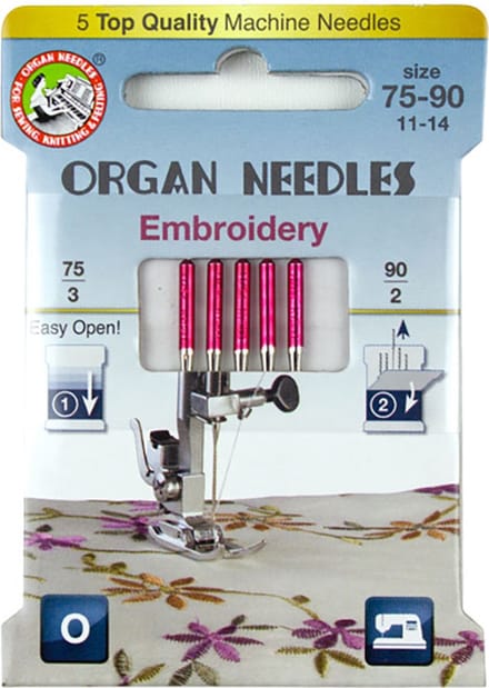 Organ embroidery naalden 75-90 - naaimachinenaalden 5 stuks
