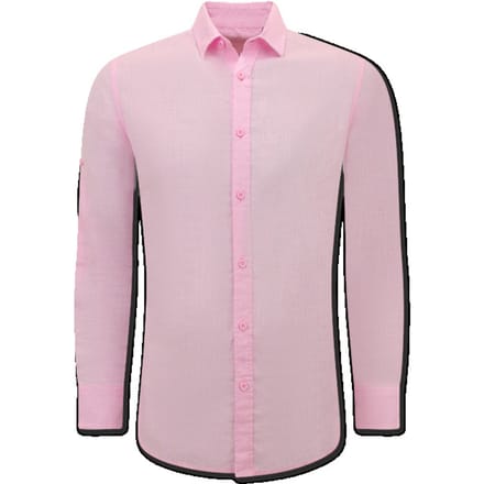 Linnen Overhemd Heren - Regular Fit - Casual Blanco - Roze
