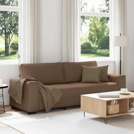 vidaXL 3-zitsbank bruin 220x77x82 cm stof