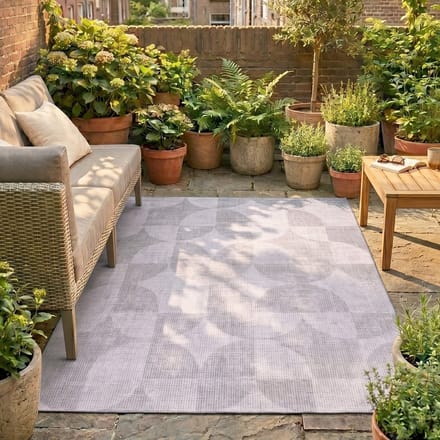 FRAAI Abstract buitenkleed - Groovy Tiles Grijs - 230x330cm