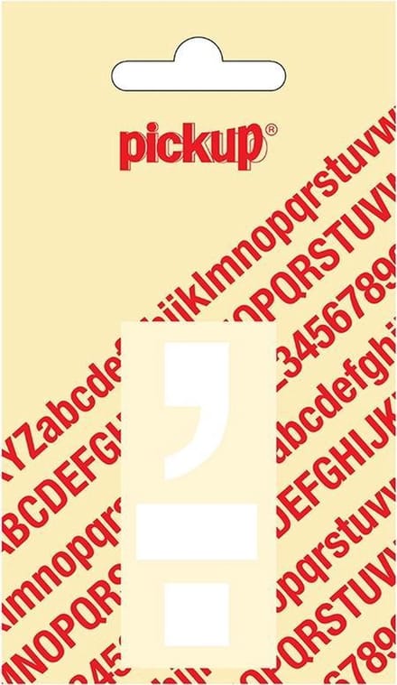 Pickup plakletter Helvetica 60 mm - punt komma wit