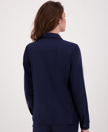 Je m'appelle Travelstof Blouse - Dames - Blauw - Maat M