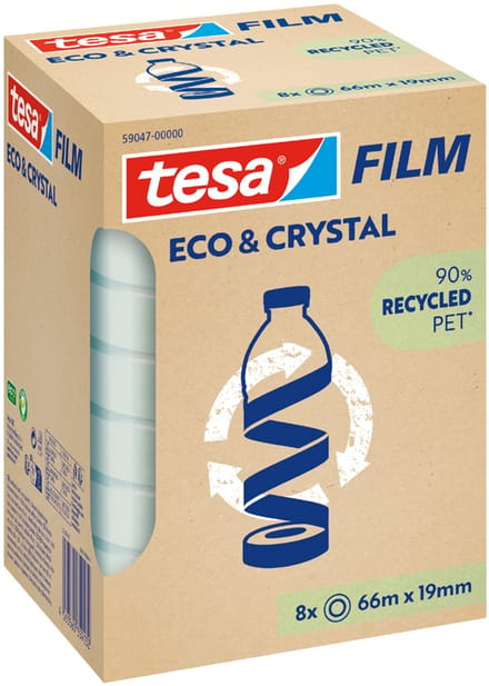 tesa Plakband ECO & CRYSTAL, transparant, 15 mm x 10 m